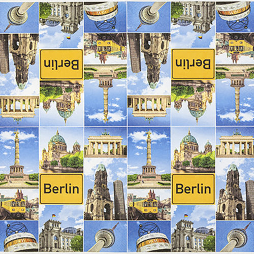 Berlin, Fernsehturm, Spree. Großstadt, Stadt, Schiffe, Serviette