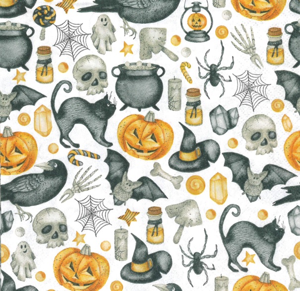 Serviette: Verhextes Helloween (kleines Muster)