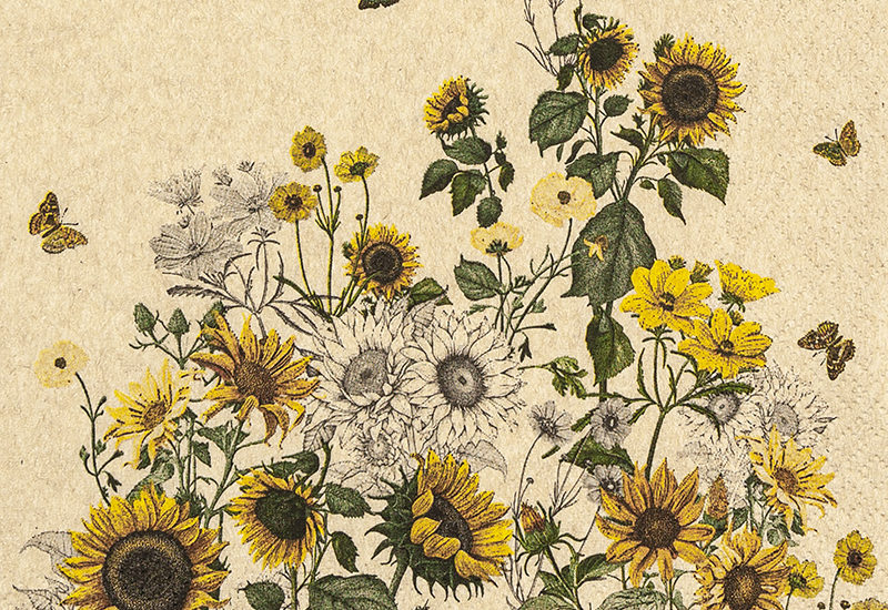 Serviette: Sonnenblumen Sommermeer