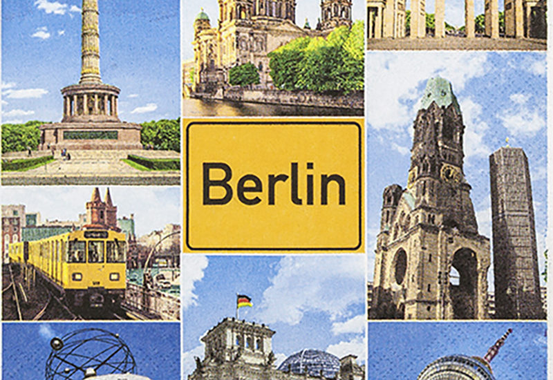 Berlin, Fernsehturm, Spree. Großstadt, Stadt, Schiffe, Serviette, Serviette